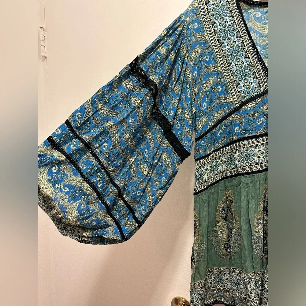 Revolve FREE PEOPLE Green Luna Scarf Tunic or Babydoll Dress Small